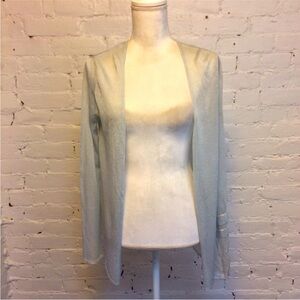 Richard Tyler sheer beaded cardigan open front pale green size 6